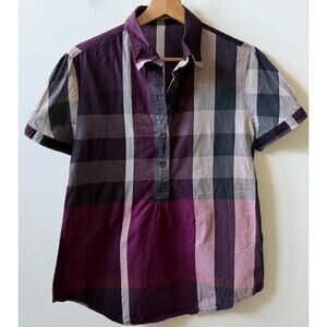 Burberry Brit purple/black plaid women's blouse